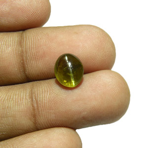 2.77-Carat Intense Green Chrysoberyl Cat's Eye from Sri Lanka - Click Image to Close