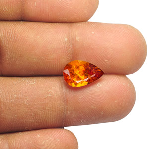 3.43-Carat Beautiful Deep Orange Pear-Shaped Clinohumite - Click Image to Close