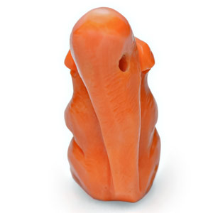 5.37-Carat Sculpture of Squirrel (Carved from Natural Coral) - Click Image to Close