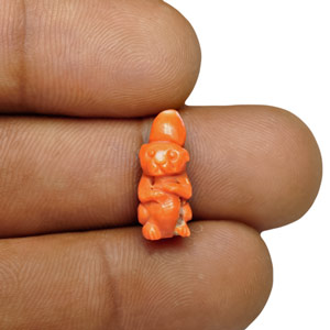 5.37-Carat Sculpture of Squirrel (Carved from Natural Coral) - Click Image to Close