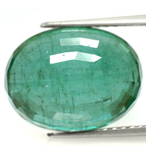 13.44-Carat Lustrous Bottle-Green Zambian Emerald (Untreated) - Click Image to Close