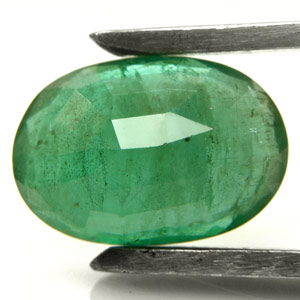 14.57-Carat Intense Green Oval-Cut Zambian Emerald (Untreated) - Click Image to Close