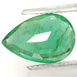 2.24-Carat Shallow-Cut Pear Shaped Zambian Emerald - Click Image to Close