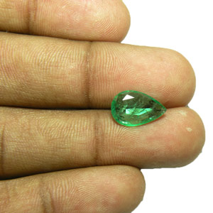 1.72-Carat Shallow-Cut Intense Green Pear-Shaped Emerald - Click Image to Close