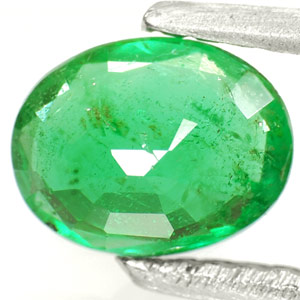 0.68-Carat Lustrous Leaf Green Oval-Cut Emerald from Zambia - Click Image to Close