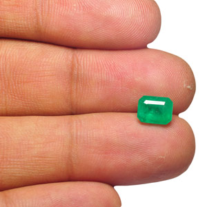 1.66-Carat Deep Bluish Green Octagonal Colombian Emerald - Click Image to Close