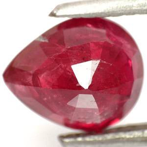 2.15-Carat Unheated Pear-Shaped Maroonish Red Ruby from Tanzania - Click Image to Close