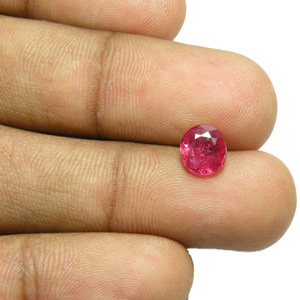 1.20-Carat Unheated Pinkish Red Flat-Cut Ruby (AIGS-Certified) - Click Image to Close