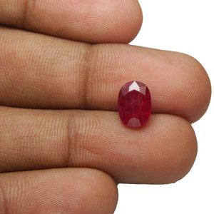 2.02-Carat Deep Purplish Red Unheated Oval-Cut Ruby - Click Image to Close