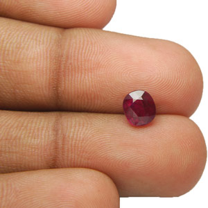 1.24-Carat Splendid Unheated Dark Purplish Red Ruby - Click Image to Close