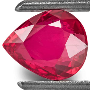 1.01-Carat Unheated Pear-Shaped Pinkish Red Mozambique Ruby - Click Image to Close