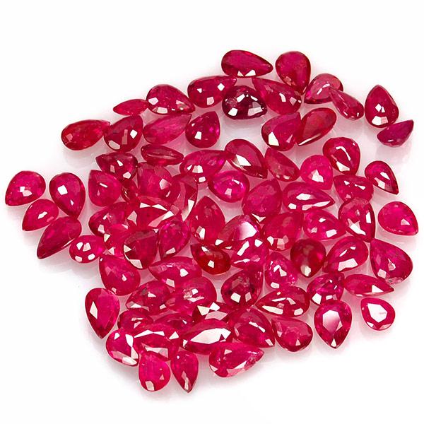 28.92-Carat Lot of Unheated Pear-Shaped Rubies from Mozambique - Click Image to Close