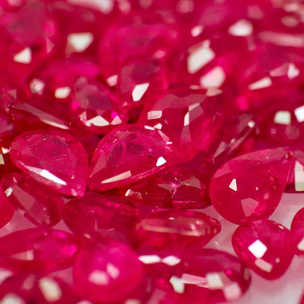 28.92-Carat Lot of Unheated Pear-Shaped Rubies from Mozambique - Click Image to Close