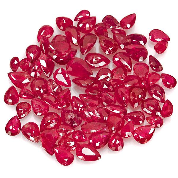 41.46-Carat Lot of Natural & Untreated Pear-Shaped Rubies - Click Image to Close
