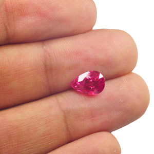 3.21-Carat Eye-Clean Unheated Pear-Shaped Mozambique Ruby - Click Image to Close