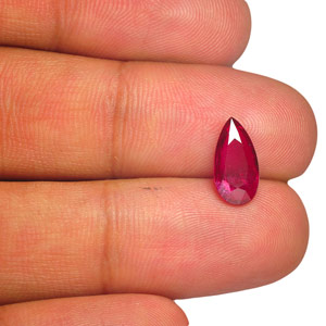 2.00-Carat Unheated Pear-Shaped Purplish Red Mozambique Ruby - Click Image to Close