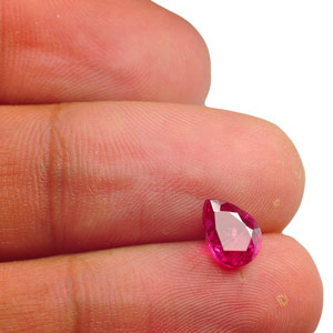 2.03-Carat Deep Pinkish Red Pear-Shaped Unheated Ruby - Click Image to Close