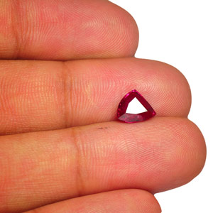2.01-Carat Trilliant-Cut Unheated Fiery Pinkish Red Ruby - Click Image to Close