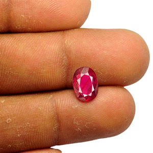 2.01-Carat AIGS-Certified Unheated Oval-Cut Blood Red Ruby - Click Image to Close