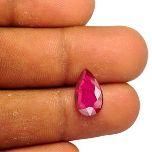 2.64-Carat Deep Purple Red Pear-Shaped Unheated Ruby - Click Image to Close
