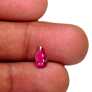 1.00-Carat VVS Deep Purplish Red Pear-Shaped Ruby (Unheated) - Click Image to Close