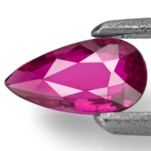 0.37-Carat Purplish Red Pear-Shaped Unheated Ruby - Click Image to Close