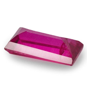 0.56-Carat Purplish Red Baguette-Cut Unheated Mozambique Ruby - Click Image to Close