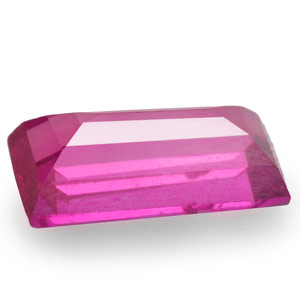 0.53-Carat Neon Pinkish Red Eye-Clean Baguette-Cut Ruby - Click Image to Close