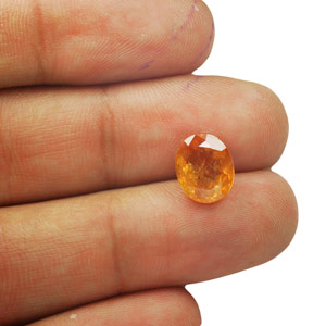 4.32-Carat Exquisite Deep Yellowish Orange Unheated Sapphire - Click Image to Close