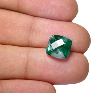 6.88-Carat Checkered-Cut Deep Bluish Green Unheated Sapphire - Click Image to Close