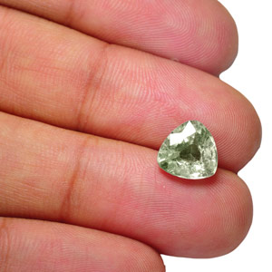 3.67-Carat Trilliant-Cut Light Greyish Green Sapphire (Unheated) - Click Image to Close