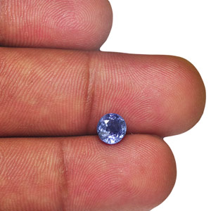1.11-Carat Eye-Clean Fiery Blue 6mm Round Burmese Sapphire - Click Image to Close