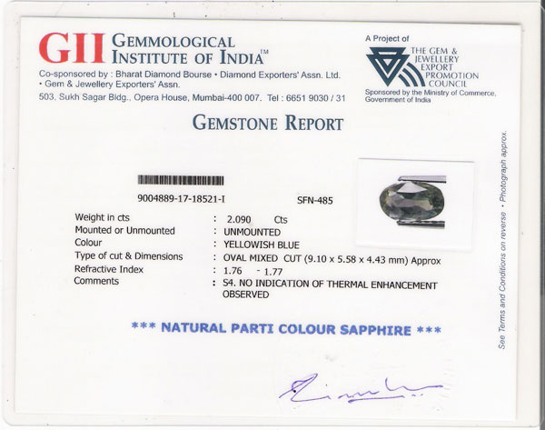 2.09-Carat Rare VS-Clarity Australian Bi-Color Sapphire - Click Image to Close