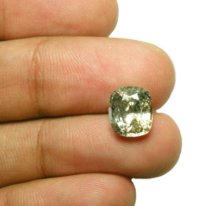 4.71-Carat Rare Unheated Green Sapphire from Sri Lanka (AIGS) - Click Image to Close