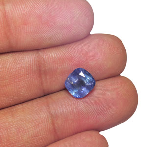 3.54-Carat Unheated Deep Blue Cushion-Cut Ceylon Sapphire - Click Image to Close