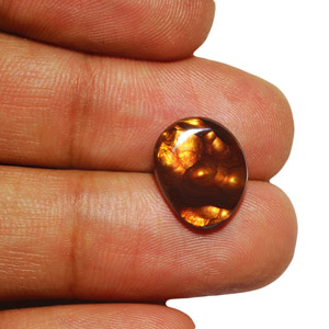 5.56-Carat Mexican Fire Agate with Golden Orange Bubbles - Click Image to Close