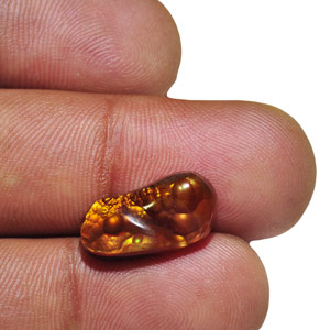 4.88-Carat Fire Agate with Stunning Golden Orange Bubbles - Click Image to Close