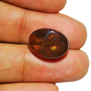 12.16-Carat Fire Agate with Golden Orange Flames - Click Image to Close