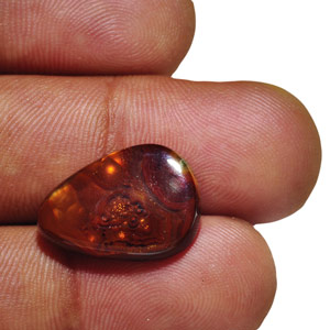 7.58-Carat Fire Agate with Orangish Brown Swirls & Bubbles - Click Image to Close