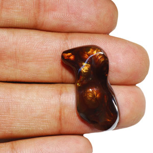 21.43-Carat Free Form Fire Agate with Multi-Color Flashes - Click Image to Close