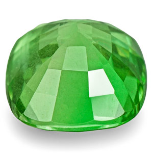 0.89-Carat Bright Electric Green Eye-Clean Cushion-Cut Tsavorite - Click Image to Close