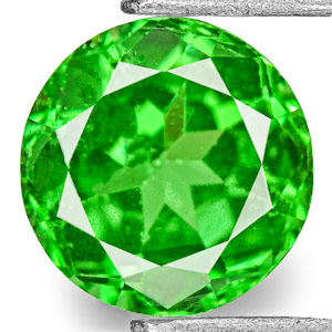 0.74-Carat Lustrous Intense Green Round Tsavorite Garnet - Click Image to Close