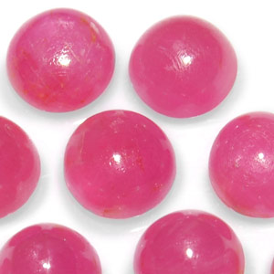 16.44-Carat Assorted Lot of 6mm Round Cabochon-Cut Rubies - Click Image to Close