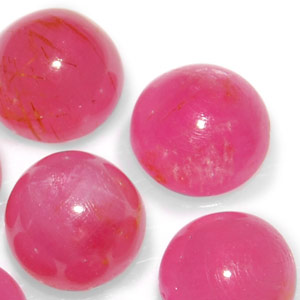 15.47-Carat 7-pc Lot of Round 7mm Cabochon-Cut Rubies - Click Image to Close