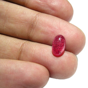 3.08-Carat Pinkish Red Cabochon-Cut Ruby from Mogok, Burma - Click Image to Close