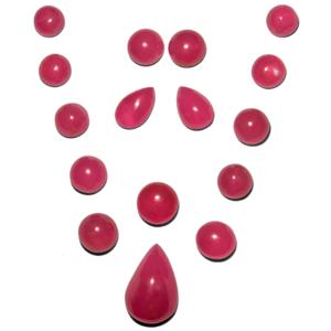 75.78-Carat Layout of Beautiful Unheated African Ruby Cabochons - Click Image to Close