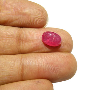 2.45-Carat Pinkish Red Ruby Cabochon from Vietnam (AIGS) - Click Image to Close