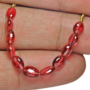 7.08-Carat 11-pc Strand of Deep Pinkish Red Burmese Spinels - Click Image to Close