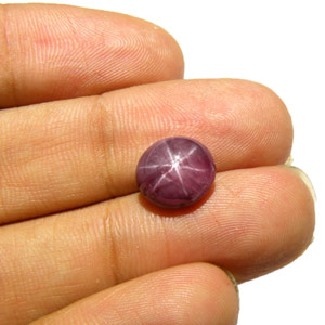 6.73-Carat Dark Purple Burmese Star Ruby (Ideal for Men's Ring) - Click Image to Close