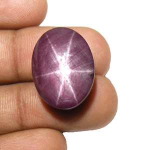 41.97-Carat Attractive Reddish Purple Star Ruby with Sharp Star - Click Image to Close